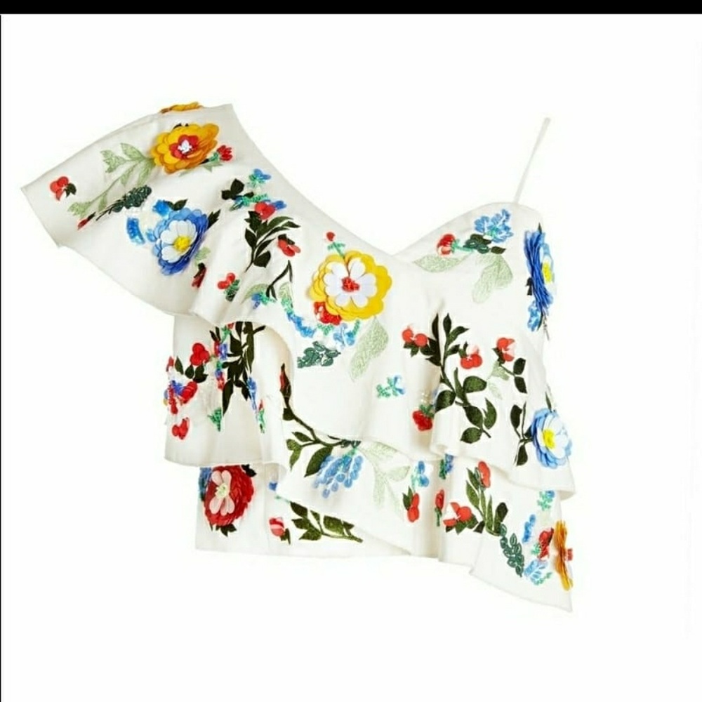Saba Embellished One -ShoulderRibbed Top - Picture 2 of 8